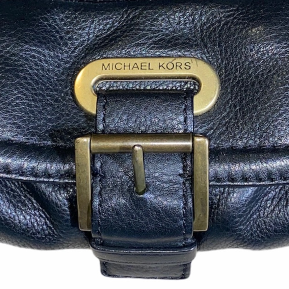MICHAEL KORS Black Pebble Leather Satchel Purse - Picture 15 of 15